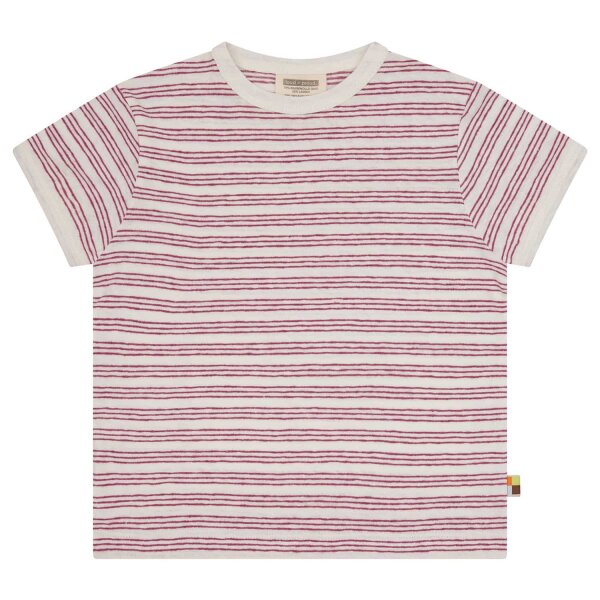 T-Shirt Leinen Streifen rouge - 122/128