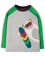 Alfie Raglan-Shirt langarm Yeti gr&uuml;n-grau