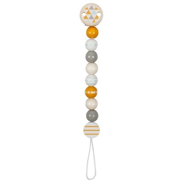 Schnullerkette orange grau