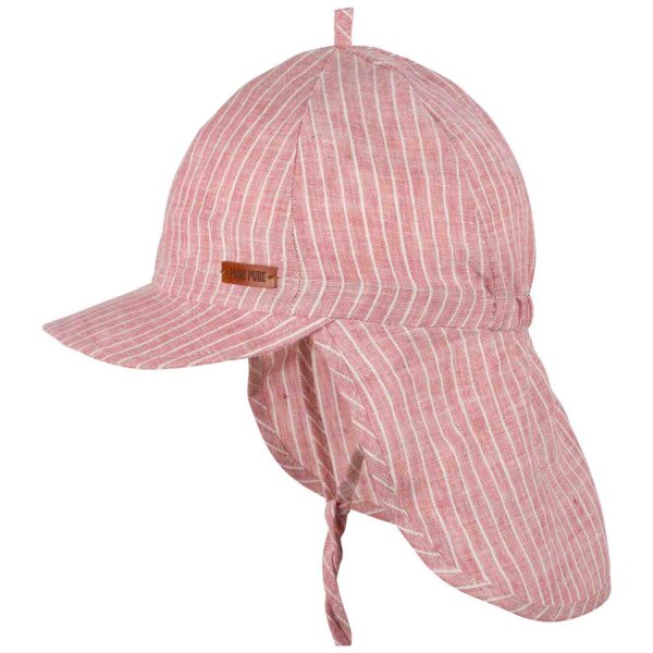 Sonnenhut m. Nackenschutz Leinen dusty-rose - 51
