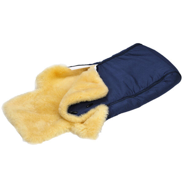 Naturkind Fußsack Lammfell Kornblume dunkelblau