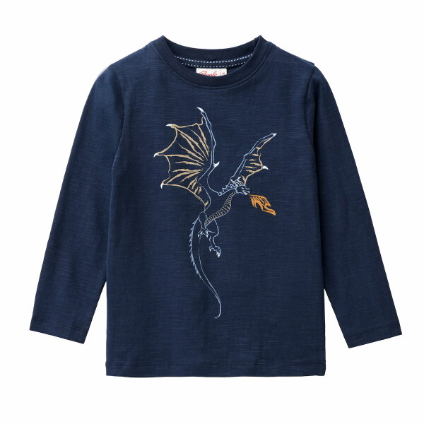 Langarmshirt Drache dunkelblau - 98/104