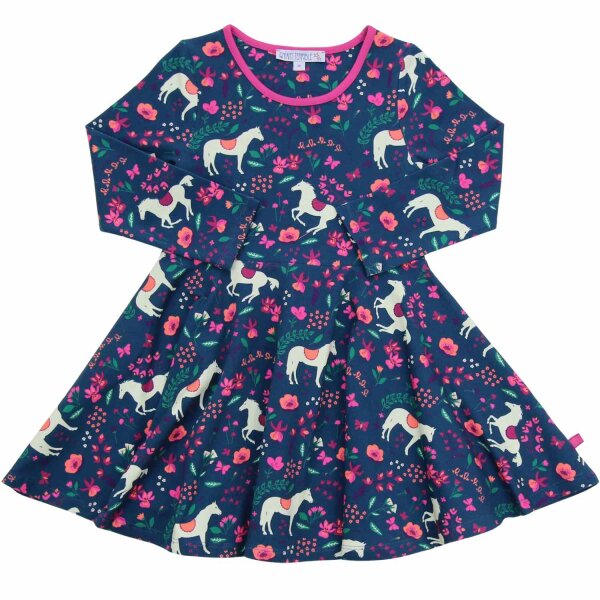 Jersey Kleid langarm Pferde - 128