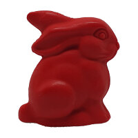 Wachsmalfigur Hase rot