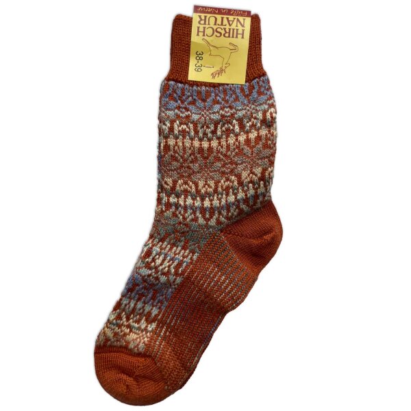 Norweger Socken Sternenmuster begonie/bunt - 40/41