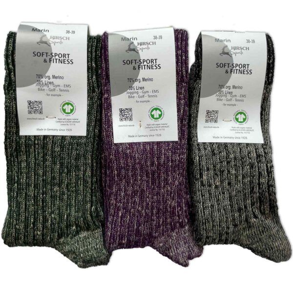 Marin Socken Erwachsene Wolle/Leinen