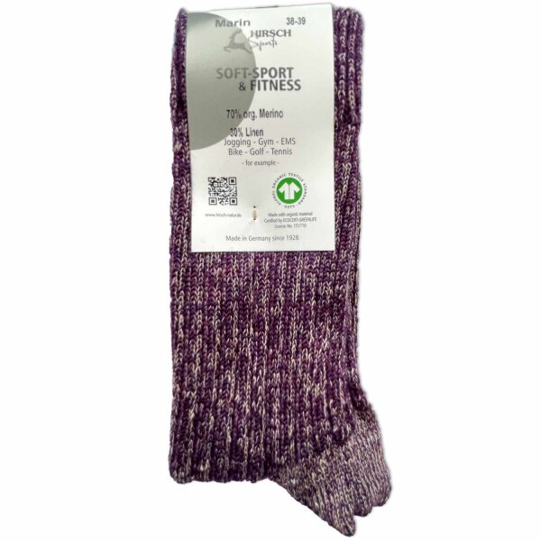 Marin Socken Erwachsene Wolle/Leinen violett - 38-39
