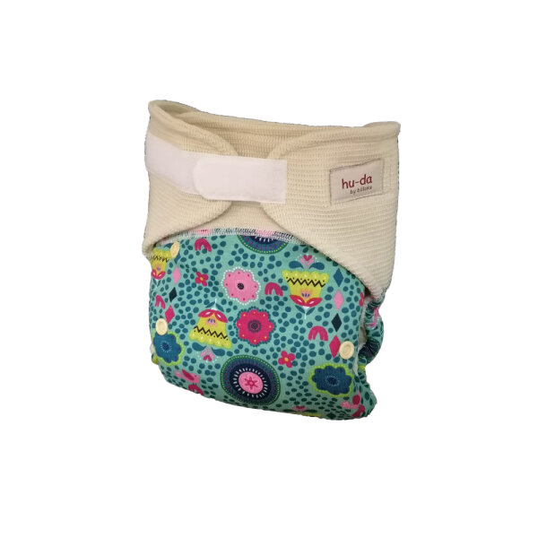 Woll-Klettüberhose Jersey Birdy flowers