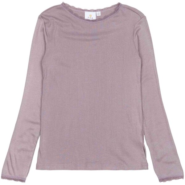 Langarmshirt Ripp Spitze Lotus