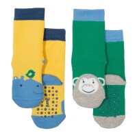 Stoppersocken Nilpferd und Affe 2er-Pack