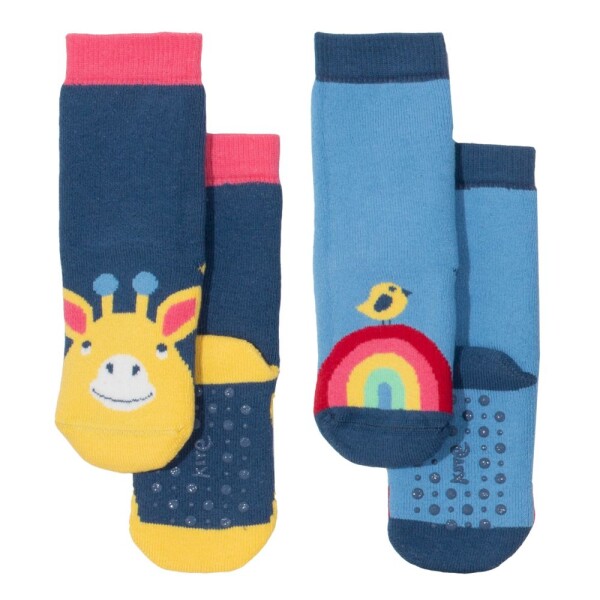 Stoppersocken Giraffe und Regenbogen 2er-Pack