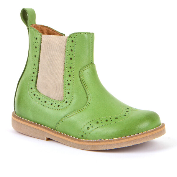Chelys Brogue Chelsea Boots Lochmuster hellgrün