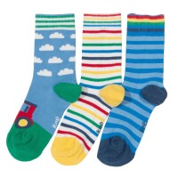 Socken Traktor und Ringel 3er-Pack