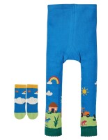 Sennen Strick-Leggings Socken Set Traktor cobalt