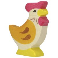 Holztiger Huhn stehend
