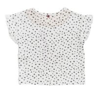 T-Shirt mit R&uuml;schen Giraffe Flecken wei&szlig;