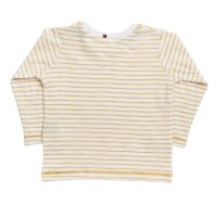 Shirt langarm mit Ellenbogen-Patches geringelt senfgelb
