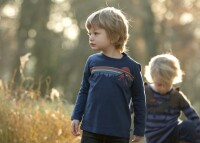 Shirt langarm Gebirge blau
