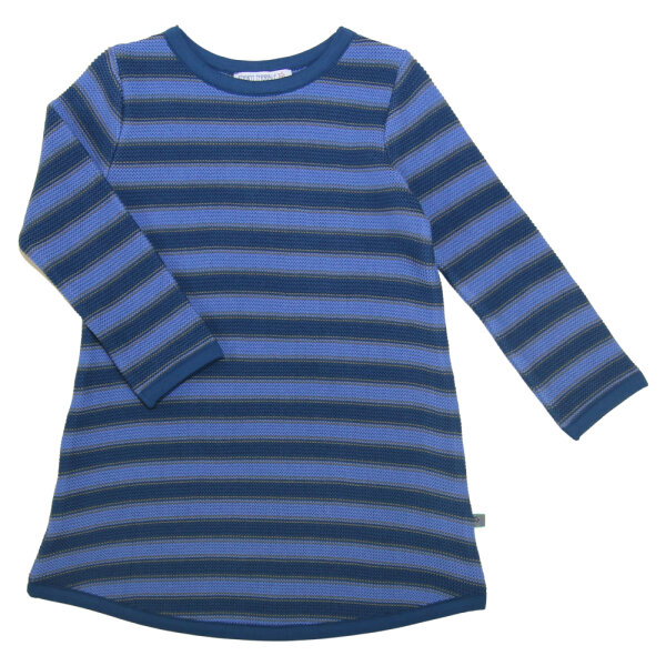 Strickkleid Streifen blau-grau