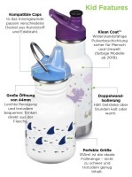 Trinkflasche Edelstahl m. Sport Cap Wild Orchid 800 ml