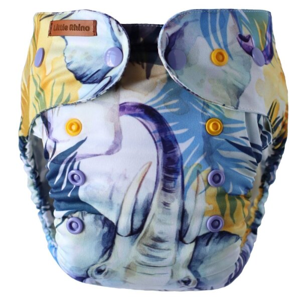 Bambus Pocketwindel Onesize fitted Jungle Elephant