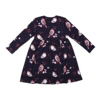 Tellerkleid Spatzen nachtblau