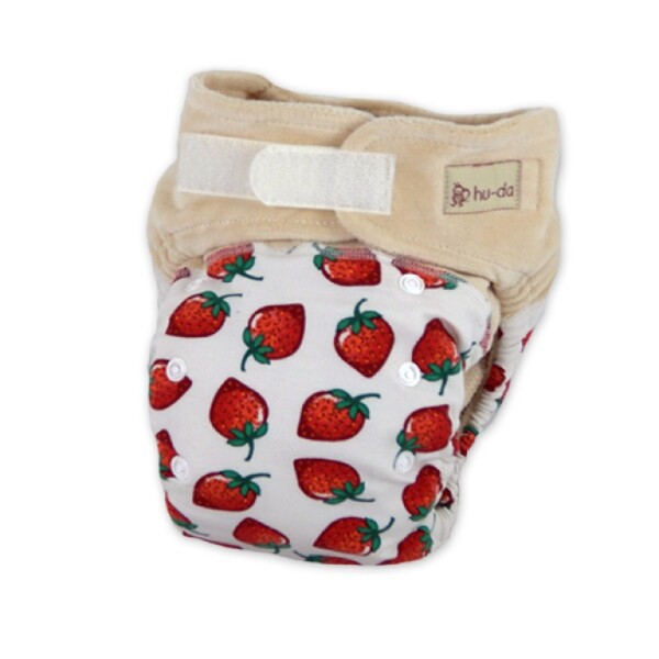 One-Size-Windel 2.0 Bio-Velours Erdbeeren