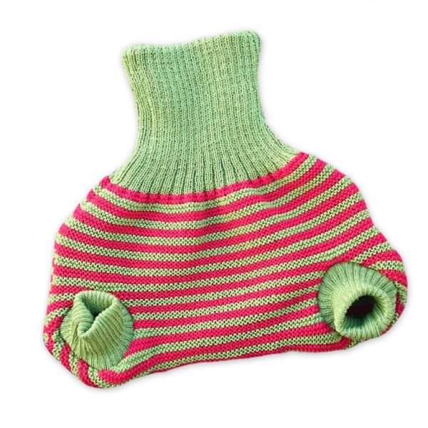 Hu-da Ringel-Stricküberhose grün/rot