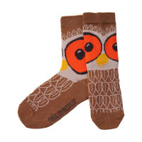 Damensocken Eule braun