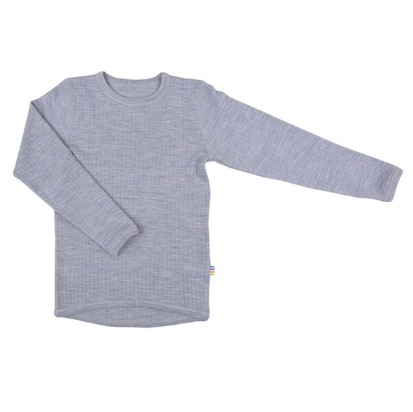 Basic Shirt Langarm Wolle hellgrau