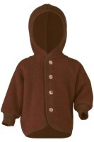 Kapuzenjacke Wollfleece zimt melange