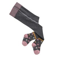 Strumpfhose Blumen schiefergrau