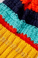 Bommelm&uuml;tze Regenbogen gelb