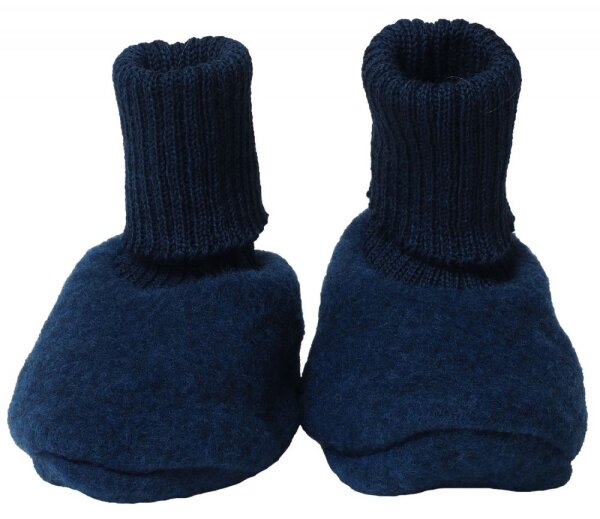 Puschen Wollfleece marine