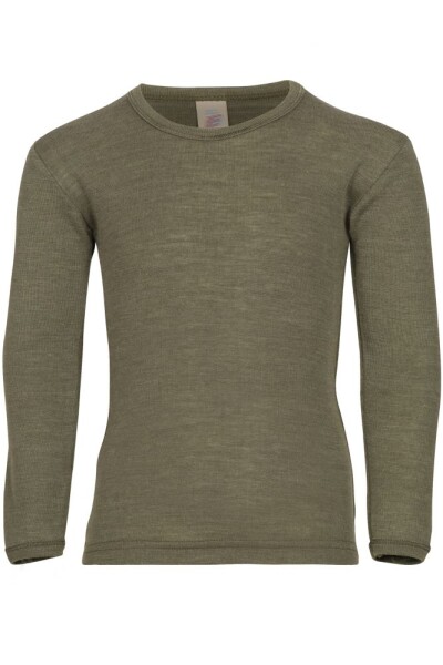 Unterhemd lang Wolle/Seide olive