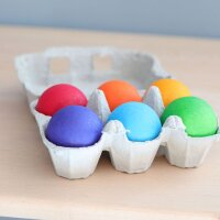 Massivholzkugeln Regenbogen 6 St&uuml;ck