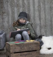 Wilma Mütze Wolle anthrazit-grau