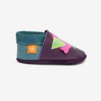Leder-Hausschuhe Vogel Birdie aubergine
