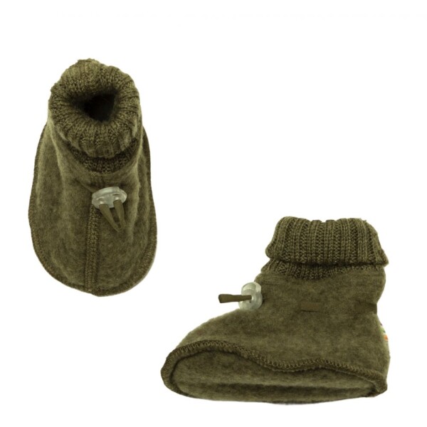 Wollfleece Booties Soft Wolle moss