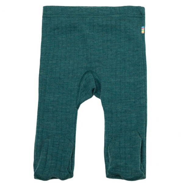 Basic Hose mit Fuß Wolle peacock