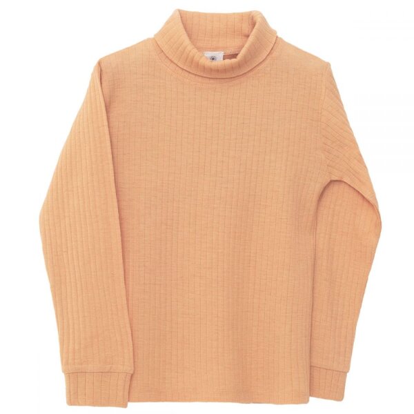 Shirt lang mit Rollkragen Bio Merino Farbenspiel ocker