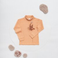 Shirt lang mit Rollkragen Bio Merino Farbenspiel ocker