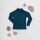 Shirt lang mit Rollkragen Bio Merino Farbenspiel petrol-blau