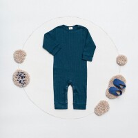 Einteiler o. Fu&szlig; Bio Merino Farbenspiel petrol-blau