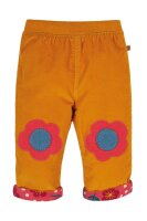 Wendehose Cord Blumen/gold-gelb