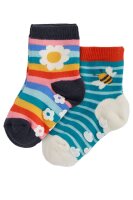 Stoppersocken 2er Pack Rainbow Daisy