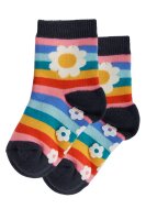 Stoppersocken 2er Pack Rainbow Daisy