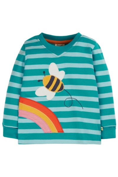 Shirt lang Biene Streifen Camper blau