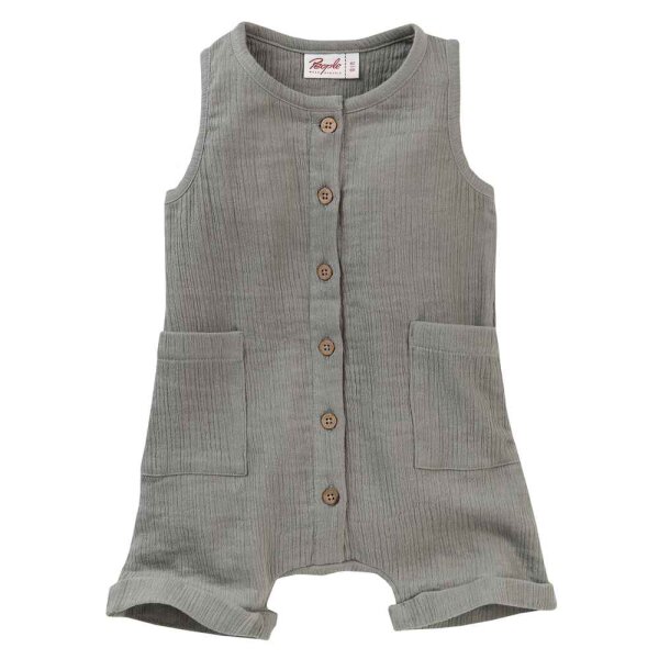 Strampler kurz Musselin khaki