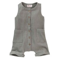 Strampler kurz Musselin khaki